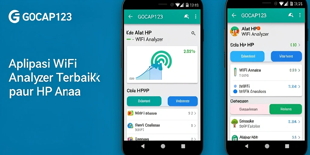 Tampilan antarmuka GOCAP123 yang menampilkan analisis jaringan WiFi.