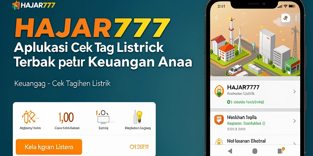 Antarmuka pengguna HAJAR777 menampilkan informasi tagihan listrik secara jelas.
