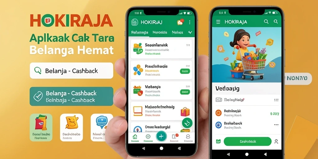 Tampilan antarmuka HOKIRAJA yang memudahkan pengguna mendapatkan cashback.