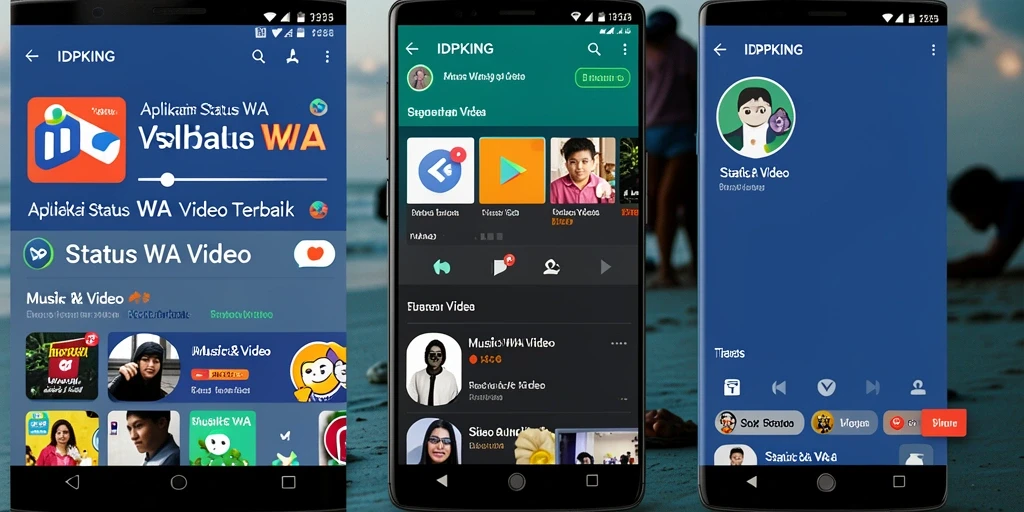 Tampilan antarmuka IDPKING untuk pengunduhan Status WA Video