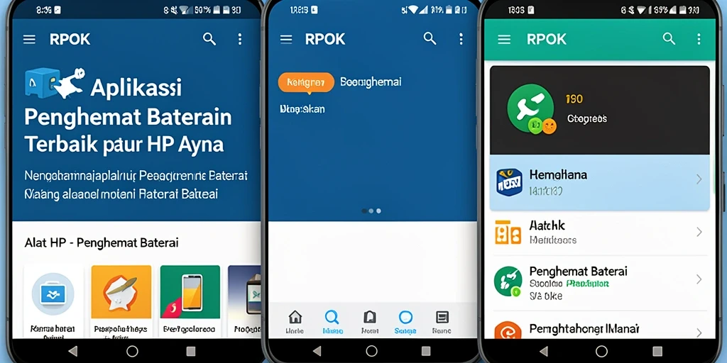 Tampilan antarmuka RPOK yang intuitif untuk penghematan baterai.