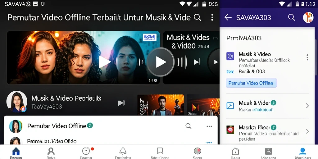 Tampilan antarmuka SAVAYA303 untuk pemutaran video offline.