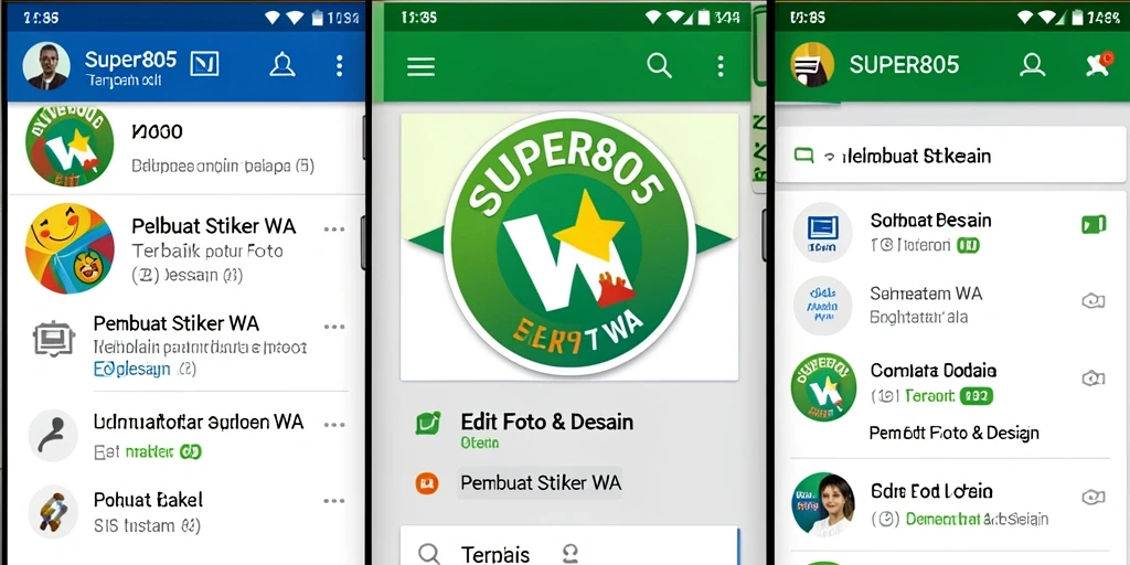 Tampilan antarmuka <strong>SUPER805</strong> yang sederhana dan fungsional untuk pembuatan stiker.