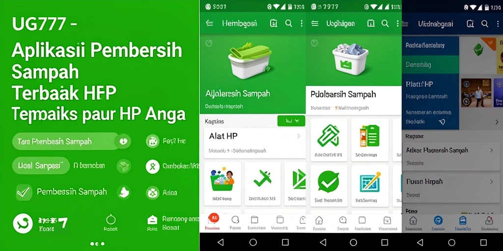 Screenshot antarmuka pengguna dari UG777 yang menampilkan fitur Pembersih Sampah.